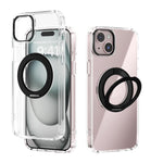 ABEEL MagSafe Q-LUCK Pivot Bracket Transparent Phone Case, For iPhone 15 Pro Max, For iPhone 15 Pro, For iPhone 15 Plus, For iPhone 15, For iPhone 14 Plus, For iPhone 14, For iPhone 14 Pro, For iPhone 14 Pro Max