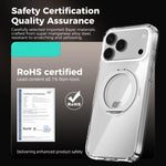ABEEL MagSafe Q-LUCK Pivot Bracket Transparent Phone Case, For iPhone 15 Pro Max, For iPhone 15 Pro, For iPhone 15 Plus, For iPhone 15, For iPhone 14 Plus, For iPhone 14, For iPhone 14 Pro, For iPhone 14 Pro Max