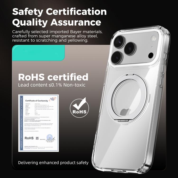 ABEEL MagSafe Q-LUCK Pivot Bracket Transparent Phone Case, For iPhone 15 Pro Max, For iPhone 15 Pro, For iPhone 15 Plus, For iPhone 15, For iPhone 14 Plus, For iPhone 14, For iPhone 14 Pro, For iPhone 14 Pro Max