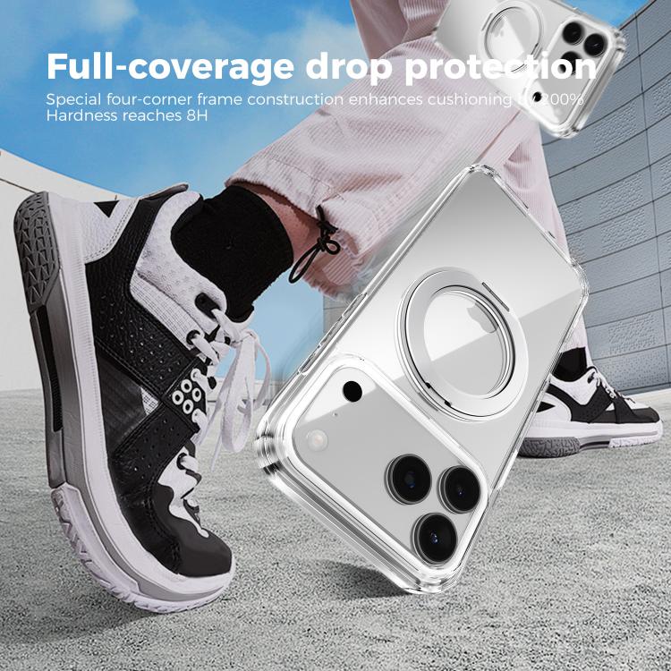 ABEEL MagSafe Q-LUCK Pivot Bracket Transparent Phone Case, For iPhone 15 Pro Max, For iPhone 15 Pro, For iPhone 15 Plus, For iPhone 15, For iPhone 14 Plus, For iPhone 14, For iPhone 14 Pro, For iPhone 14 Pro Max