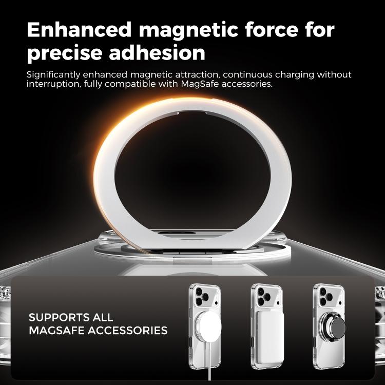 ABEEL MagSafe Q-LUCK Pivot Bracket Transparent Phone Case, For iPhone 15 Pro Max, For iPhone 15 Pro, For iPhone 15 Plus, For iPhone 15, For iPhone 14 Plus, For iPhone 14, For iPhone 14 Pro, For iPhone 14 Pro Max