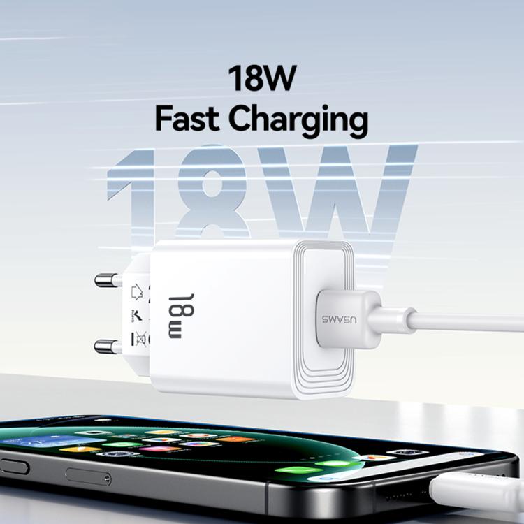 USAMS CC324 T69 QC18W USB-A Single Port Fast Charger, CC324