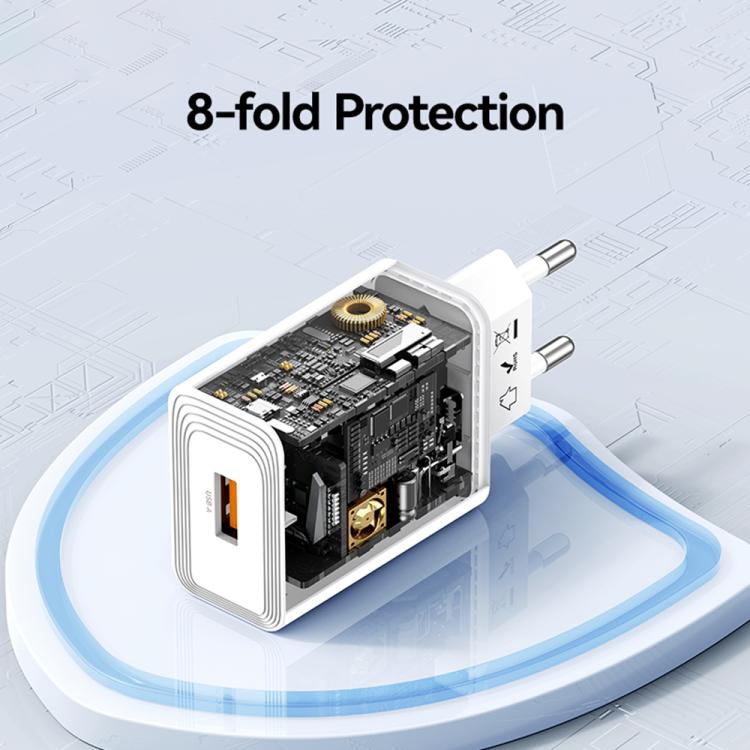 USAMS CC324 T69 QC18W USB-A Single Port Fast Charger, CC324