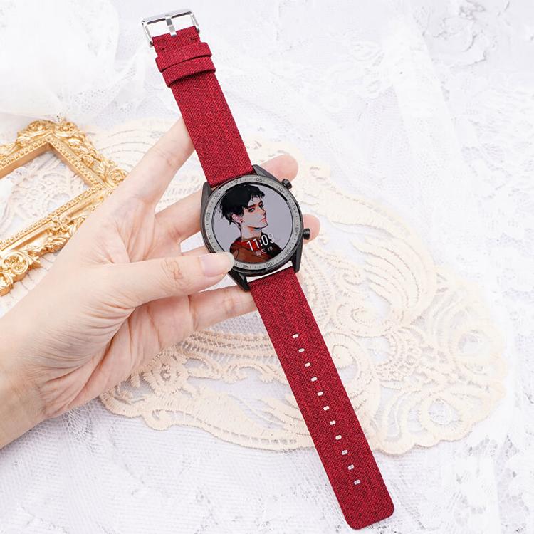 Stainless Steel Pin Buckle Nylon Woven Canvas Watch Band, 20mm, 22mm