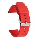 Stainless Steel Silver Pin Buckle Solid Color Silicone Waterproof Watch Band, 10mm, 12mm, 14mm, 15mm