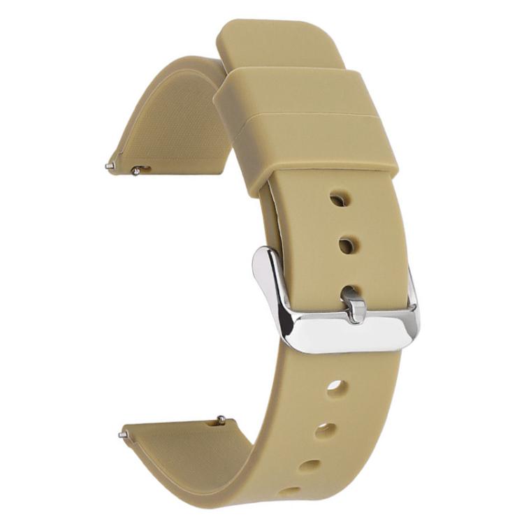 Stainless Steel Silver Pin Buckle Solid Color Silicone Waterproof Watch Band, 10mm, 12mm, 14mm, 15mm