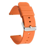 Stainless Steel Silver Pin Buckle Solid Color Silicone Waterproof Watch Band, 10mm, 12mm, 14mm, 15mm