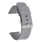 Stainless Steel Silver Pin Buckle Solid Color Silicone Waterproof Watch Band, 16mm, 18mm, 19mm