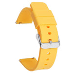 Stainless Steel Silver Pin Buckle Solid Color Silicone Waterproof Watch Band, 16mm, 18mm, 19mm