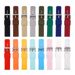 Stainless Steel Silver Pin Buckle Solid Color Silicone Waterproof Watch Band, 10mm, 12mm, 14mm, 15mm