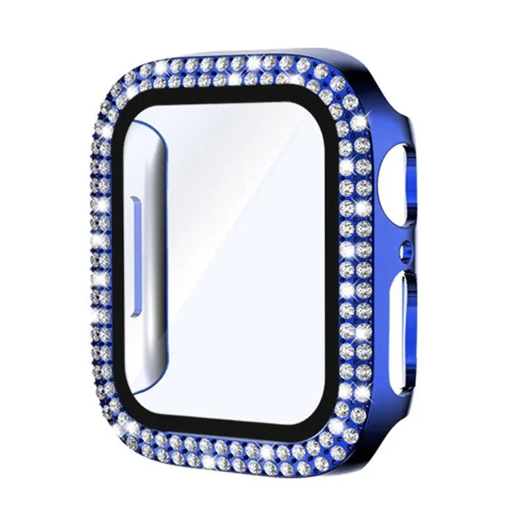 xDfind Double Row Diamond Tempered Glass Film Integrated PC Watch Cover, For Apple Watch Series 6 / 5 / 4 / SE 44mm, For Apple Watch Series 6 / 5 / 4 / SE 40mm, For Apple Watch Series 11 46mm / 10 46mm, For Apple Watch Series 11 42mm / 10 42mm         ...