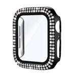 xDfind Double Row Diamond Tempered Glass Film Integrated PC Watch Cover, For Apple Watch Series 9 / 8 / 7 41mm, For Apple Watch Series 3 / 2 / 1 38mm, For Apple Watch Series 3 / 2 / 1 42mm