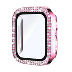 xDfind Double Row Diamond Tempered Glass Film Integrated PC Watch Cover, For Apple Watch Series 9 / 8 / 7 41mm, For Apple Watch Series 3 / 2 / 1 38mm, For Apple Watch Series 3 / 2 / 1 42mm
