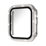 xDfind Single Row Diamond Tempered Glass Film Integrated PC Watch Case, For Apple Watch Series 44mm, For Apple Watch Series 40mm, For Apple Watch Series 11 46mm / 10 46mm, For Apple Watch Series 11 42mm / 10 42mm, For Apple Watch Ultra 3 / 2 / 1 49mm
