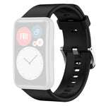 xDfind Solid Color Silver Steel Buckle Silicone Watch Band, For Huawei Watch Fit New