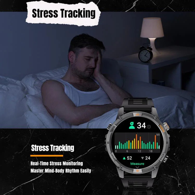 YK15 1.46 inch Round Screen Bluetooth Call GPS Sports Smart Watch
