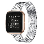 xDfind Fish Scale Texture Metal Watch Band, For Fitbit Versa 4/Versa 3/Sense 2/Sense, For Fitbit Versa 2/Versa/Versa Lite