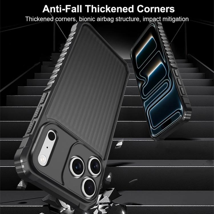 War Shadow Stripe Series Airbag Frosted Shockproof Phone Case, For iPhone 17 Pro Max, For iPhone 17 Pro
