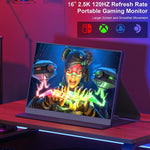P160Q16BWG 16 inch 2.5K Portable Monitor 120Hz Gaming Extended Screen, 16 inch 2.5K 120Hz
