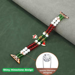 Width 14mm Christmas Beads Chain Watch Band, For Apple Watch 46mm / 49mm / 45mm / 44mm, For Apple Watch 42mm / 41mm / 40mm / 38mm