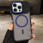 Skin Feel Frosted Metal Lens Holder MagSafe Magnetic Phone Case, For iPhone 16 Plus, For iPhone 16, For iPhone 15 Pro Max, For iPhone 15 Pro, For iPhone 15, For iPhone 14