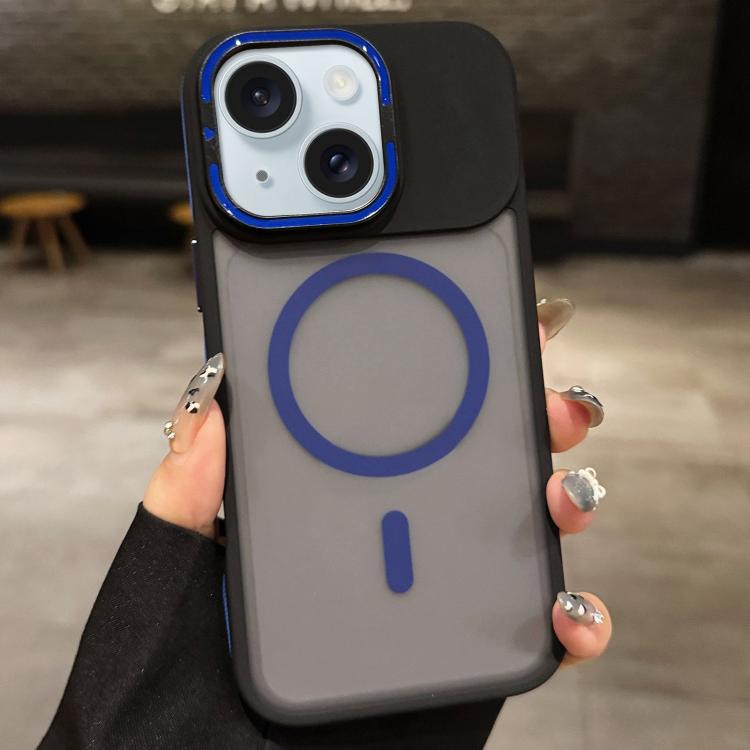 Skin Feel Frosted Metal Lens Holder MagSafe Magnetic Phone Case, For iPhone 16 Plus, For iPhone 16, For iPhone 15 Pro Max, For iPhone 15 Pro, For iPhone 15, For iPhone 14
