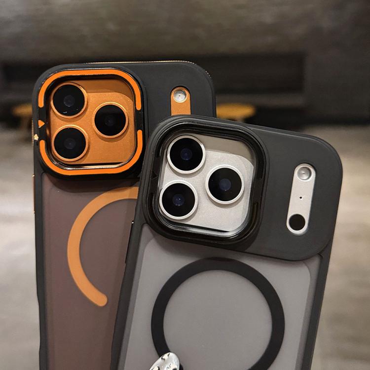 Skin Feel Frosted Metal Lens Holder MagSafe Magnetic Phone Case, For iPhone 14 Pro, For iPhone 14 Pro Max, For iPhone 13 Pro Max, For iPhone 13 Pro, For iPhone 13, For iPhone 12
