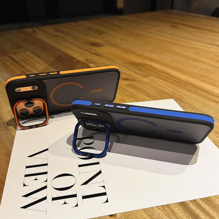 Skin Feel Frosted Metal Lens Holder MagSafe Magnetic Phone Case, For iPhone 16 Plus, For iPhone 16, For iPhone 15 Pro Max, For iPhone 15 Pro, For iPhone 15, For iPhone 14