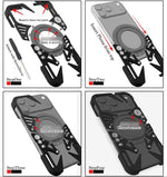 Rotating Bracket MagSafe Hollow Metal Phone Case with Lanyard, For iPhone 17e / 16e, For iPhone 17 Pro Max, For iPhone 17 Pro, For iPhone 17, For iPhone 16 Pro Max, For iPhone 16 Pro, For iPhone 16 Plus, For iPhone 16