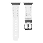 Black Pin Buckle Silicone Watch Band, For Apple Watch 46mm / 49mm / 45mm / 44mm, For Apple Watch 42mm / 41mm / 40mm / 38mm