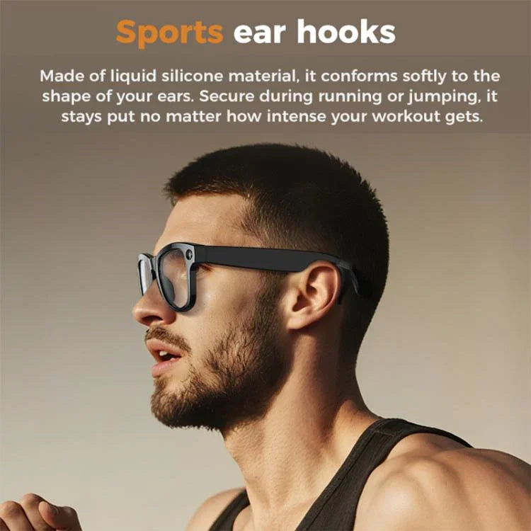 M02 Ultra 8MP Camera AI Smart Glasses Photochromic Lenses, with Black Charging Case, with Brown Charging Case