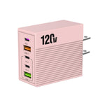 ADC-F007 120W 3xType-C Dual USB Multi-Port Charger, US Plug, EU Plug, UK Plug