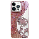 Electroplated TPU Lotus Hollow-carved  Rhinestone Glitter Phone Case, For iPhone 15, For iPhone 14, For iPhone 14 Pro, For iPhone 14 Pro Max, For iPhone 13 Pro Max, For iPhone 13 Pro, For iPhone 13, For iPhone 12