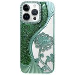 Electroplated TPU Lotus Hollow-carved  Rhinestone Glitter Phone Case, For iPhone 15, For iPhone 14, For iPhone 14 Pro, For iPhone 14 Pro Max, For iPhone 13 Pro Max, For iPhone 13 Pro, For iPhone 13, For iPhone 12
