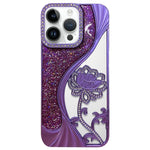 Electroplated TPU Lotus Hollow-carved  Rhinestone Glitter Phone Case, For iPhone 12 Pro Max, For iPhone 12 Pro, For iPhone 11 Pro Max, For iPhone 11