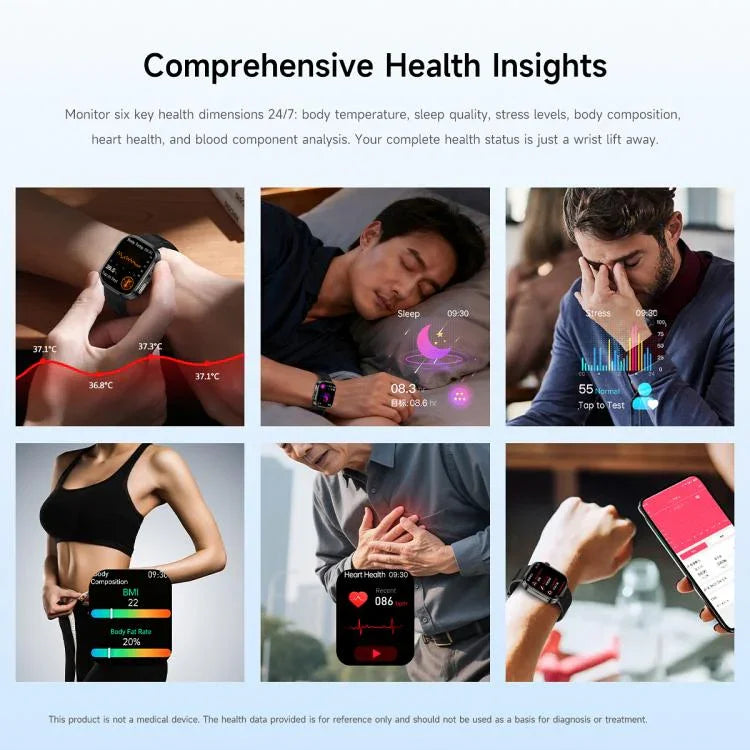 GE52 1.88-inch Full Touch HD Screen BT Call Smart Watch Silicone Strap, Supports Health Monitoring
