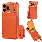VIETAO Litchi Texture Wallet PU Phone Case with Lanyard, For iPhone 17 Pro Max, For iPhone 17 Pro