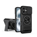 Lens Sliding Window Multifunctional Magnetic Shockproof Phone Case, For iPhone 16 Plus, For iPhone 16, For iPhone 15 Pro Max, For iPhone 15 Pro, For iPhone 15, For iPhone 14 Plus, For iPhone 14, For iPhone 14 Pro, For iPhone 14 Pro Max