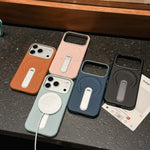 Invisible Holder PC + Vegan Leather Magnetic Phone Case, For iPhone 18 Pro / 17 Pro, For iPhone 18 Pro Max / 17 Pro Max