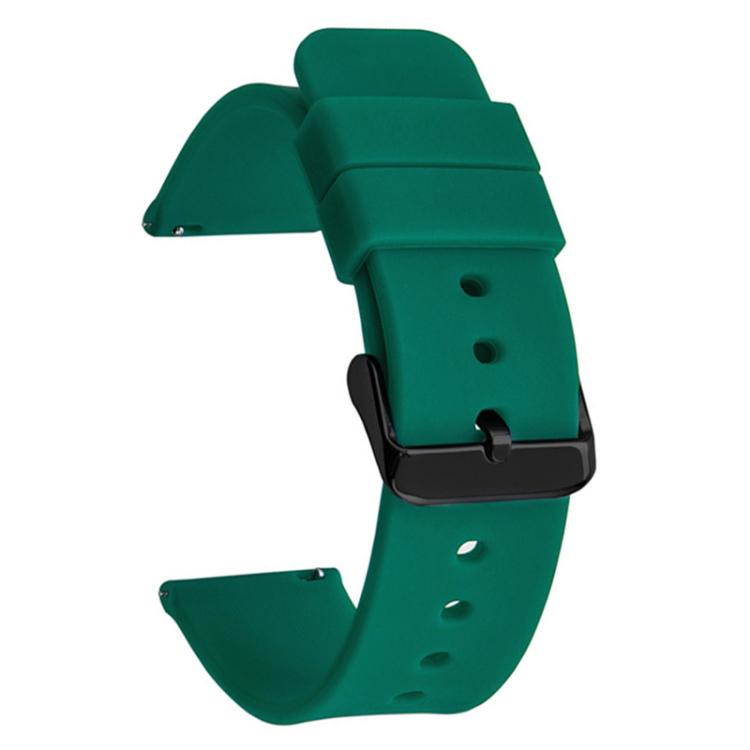 xDfind Stainless Steel Black Pin Buckle Solid Color Silicone Waterproof Watch Band, 16mm, 18mm, 19mm