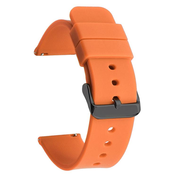 xDfind Stainless Steel Black Pin Buckle Solid Color Silicone Waterproof Watch Band, 16mm, 18mm, 19mm