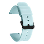 xDfind Stainless Steel Black Pin Buckle Solid Color Silicone Waterproof Watch Band, 16mm, 18mm, 19mm