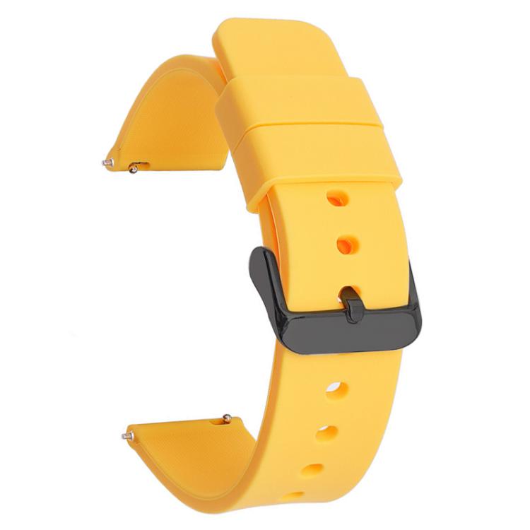 xDfind Stainless Steel Black Pin Buckle Solid Color Silicone Waterproof Watch Band, 16mm, 18mm, 19mm