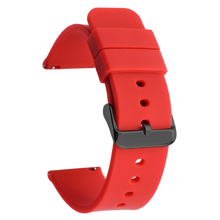 xDfind Stainless Steel Black Pin Buckle Solid Color Silicone Waterproof Watch Band, 16mm, 18mm, 19mm