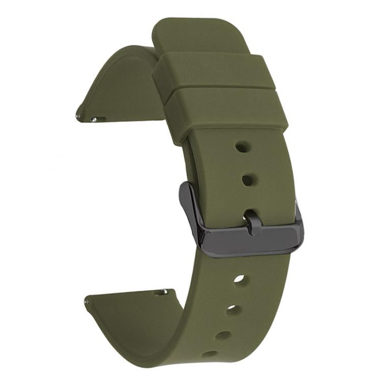 xDfind Stainless Steel Black Pin Buckle Solid Color Silicone Waterproof Watch Band, 16mm, 18mm, 19mm