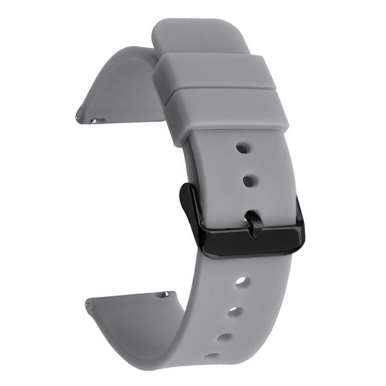 xDfind Stainless Steel Black Pin Buckle Solid Color Silicone Waterproof Watch Band, 20mm, 21mm, 22mm