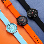 xDfind Stainless Steel Black Pin Buckle Solid Color Silicone Waterproof Watch Band, 20mm, 21mm, 22mm
