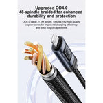 Yesido CA138L 12W 2.4A USB to 8 Pin OLED Display Charging Data Cable, USB to 8 Pin