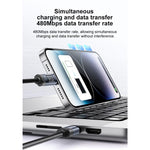 Yesido CA201 27W Type-C to 8 Pin OLED Display Charging Data Cable, Type-C to 8 Pin