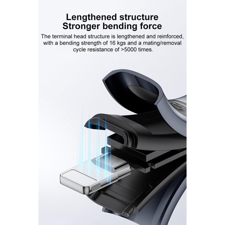 Yesido CA201 27W Type-C to 8 Pin OLED Display Charging Data Cable, Type-C to 8 Pin
